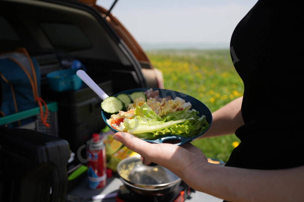 Duster с палаткой на крыше на Кавказе